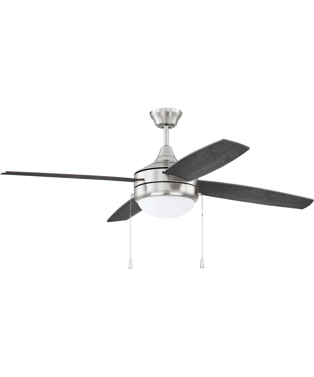 52" Phaze 4 Blade 2-Light Ceiling Fan (Blades Included) Brushed Polished Nickel