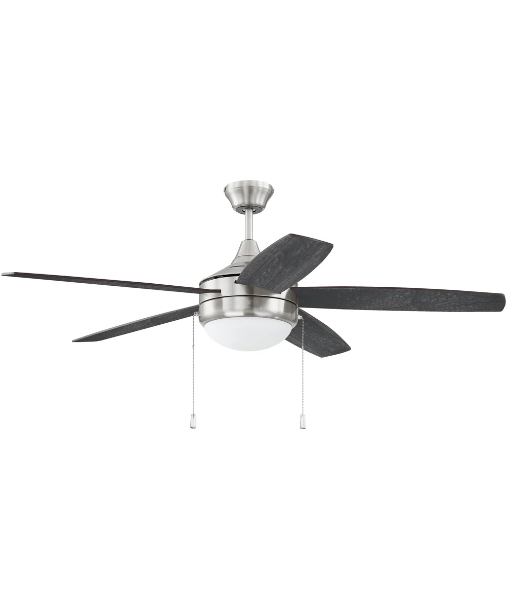 52" Phaze 5 Blade 2-Light Ceiling Fan (Blades Included) Brushed Polished Nickel