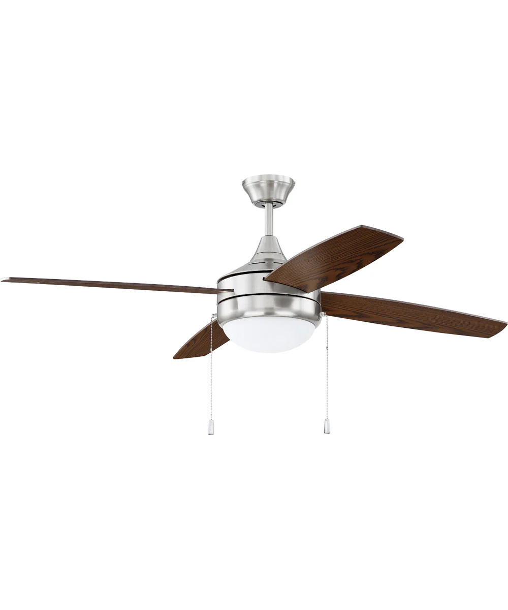 52" Phaze Energy Star 4 Blade 2-Light LED Ceiling Fan (Blades Included) Brushed Polished Nickel