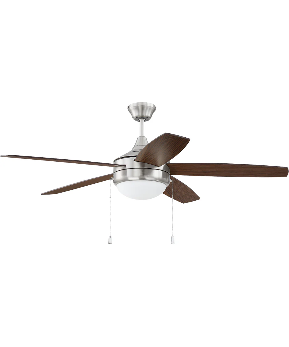 52" Phaze Energy Star 5 Blade 2-Light LED Ceiling Fan (Blades Included) Brushed Polished Nickel