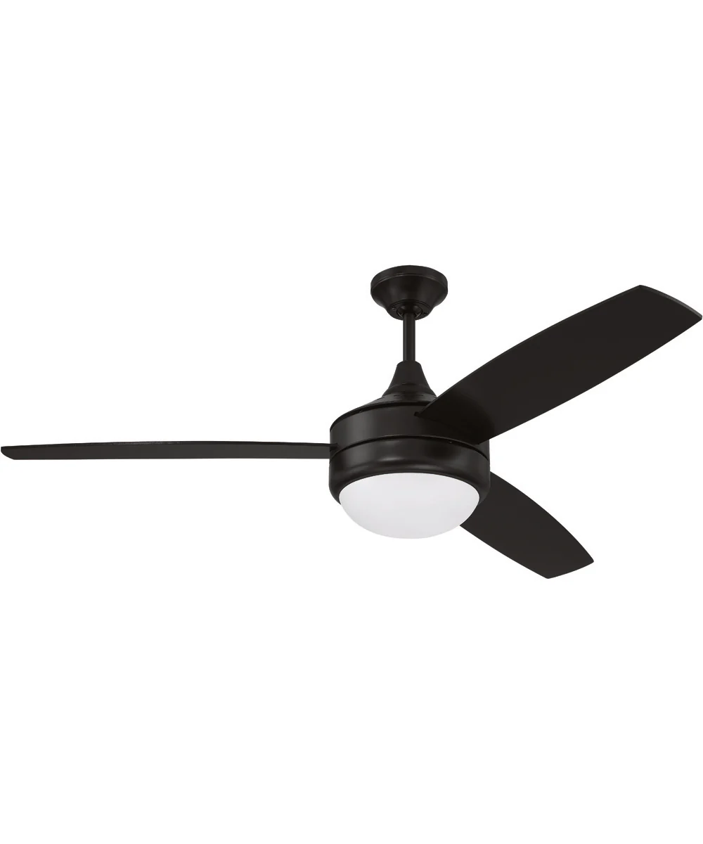 52" Phaze II 2-Light Ceiling Fan (Blades Included) Flat Black