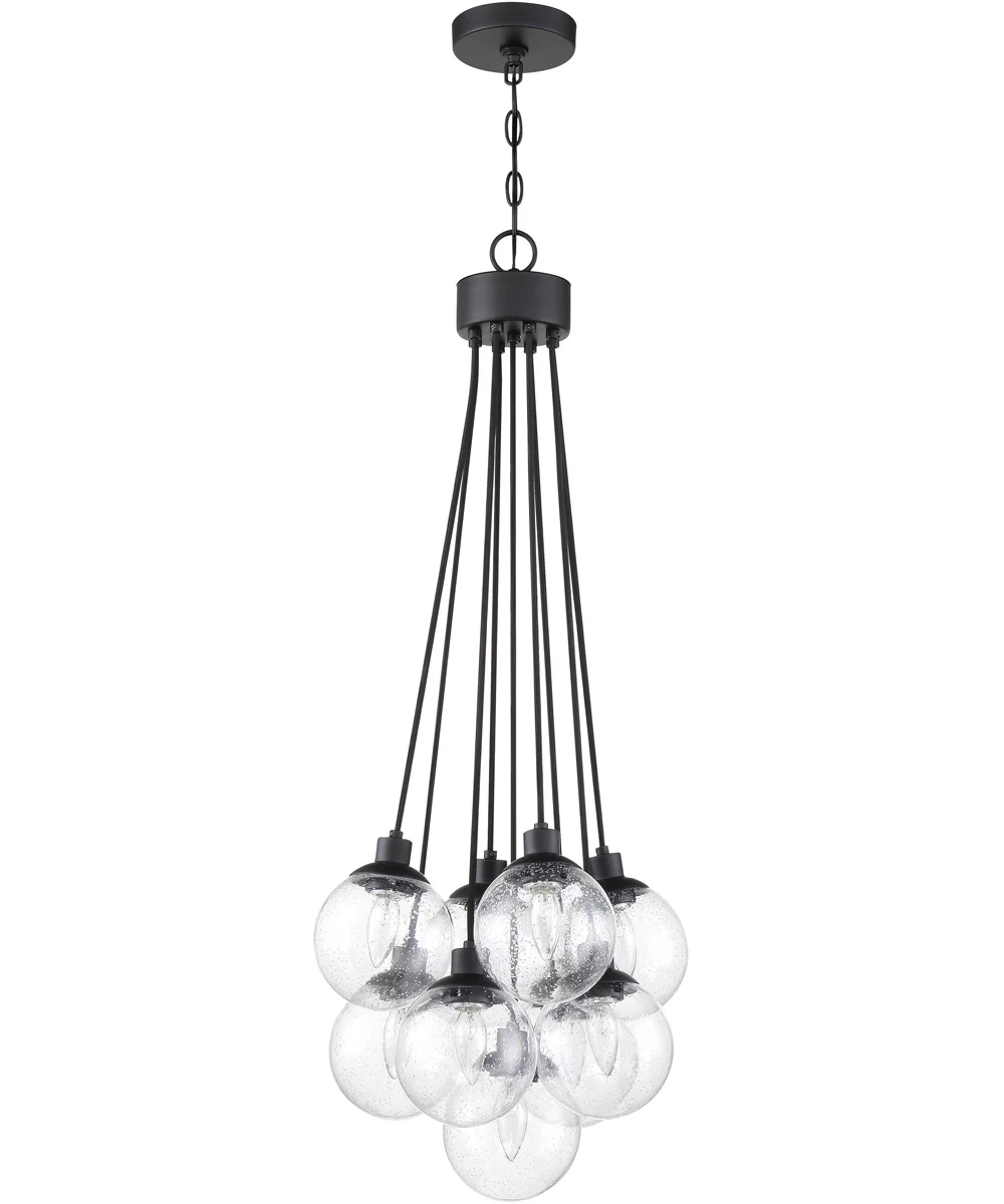 Que 9-Light Pendant Flat Black