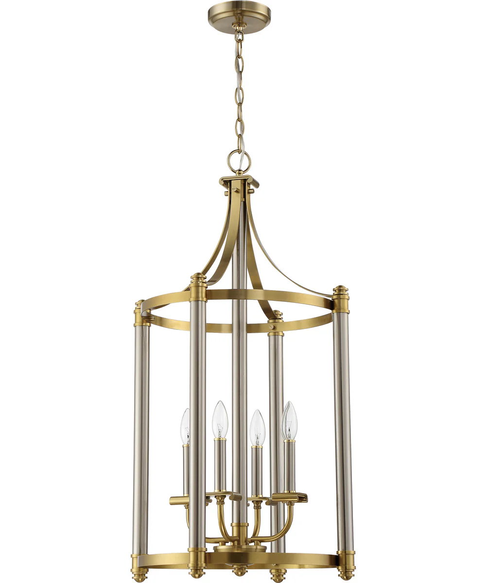 Stanza 4-Light Foyer Light Brushed Polished Nickel / Satin Brass