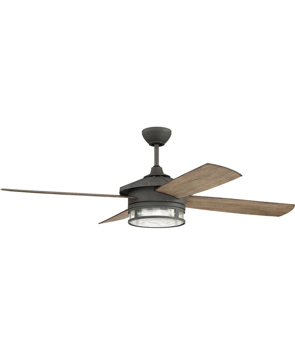52" Stockman 1-Light LED Indoor/Outdoor Ceiling Fan (Blades Included) Aged Galvanized