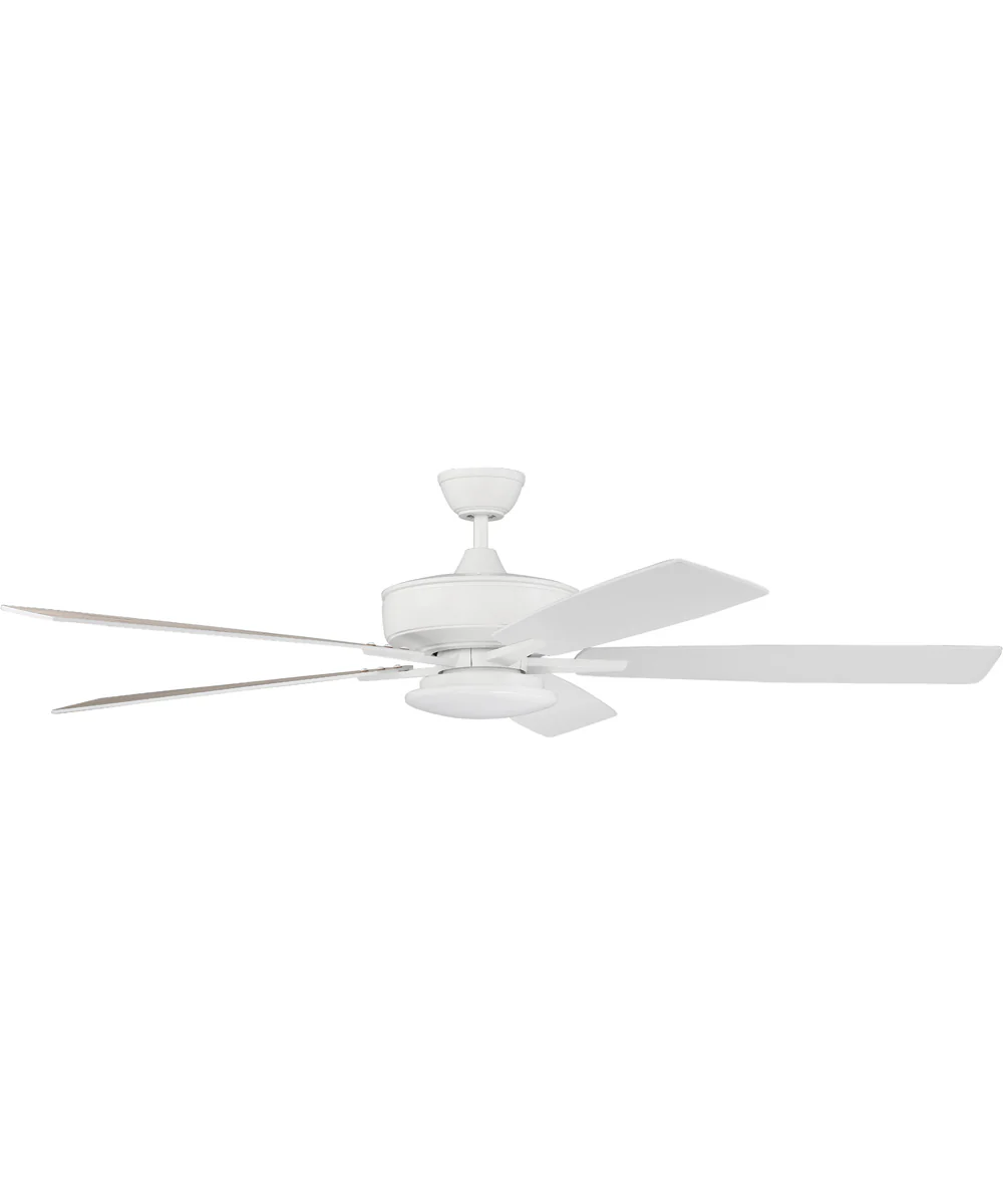 60" Super Pro 112 Slim Light Kit 1-Light Specialty Ceiling Fan (Blades Included) White