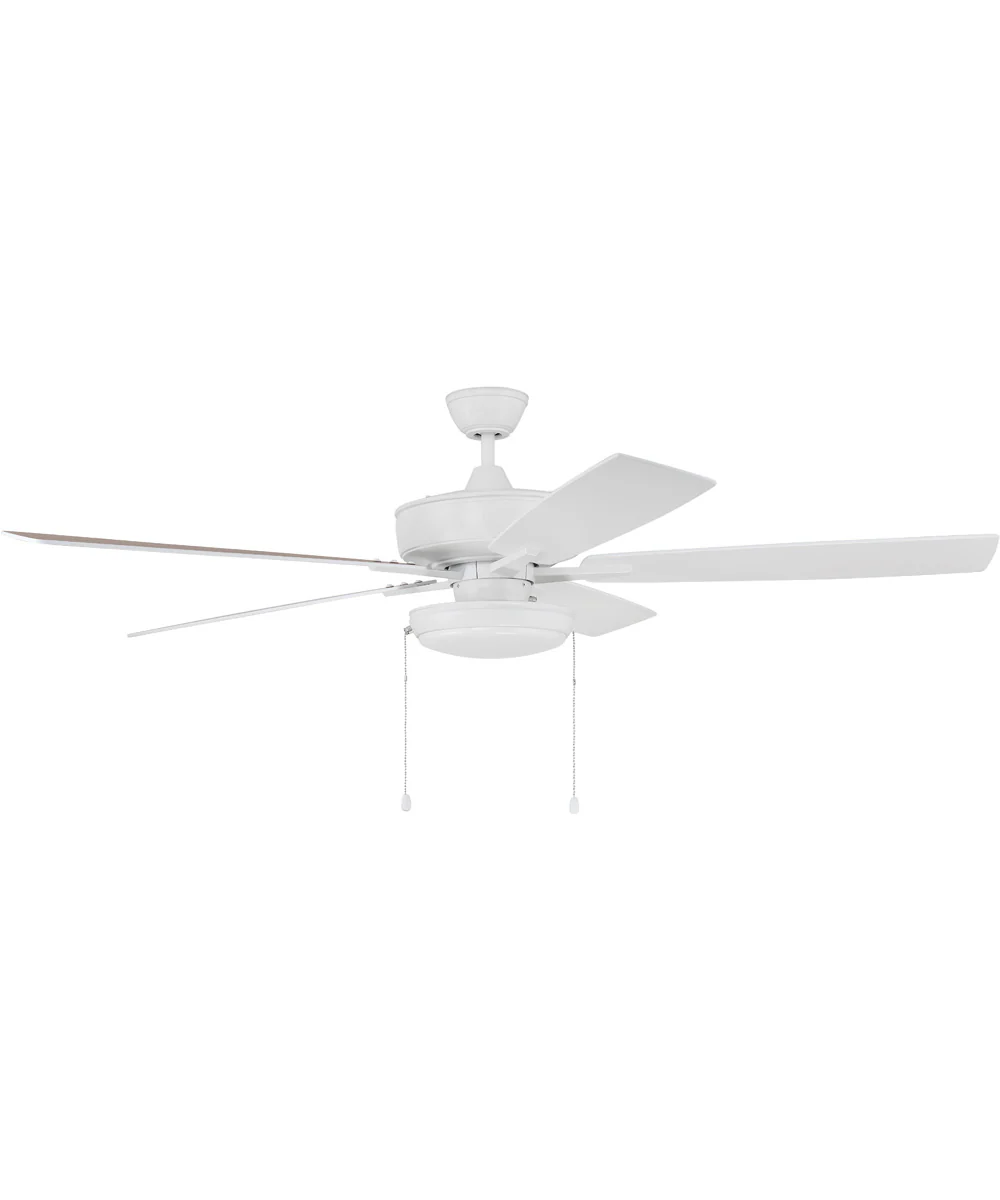 60" Super Pro 119 Pan Light Kit 1-Light Specialty Ceiling Fan (Blades Included) White