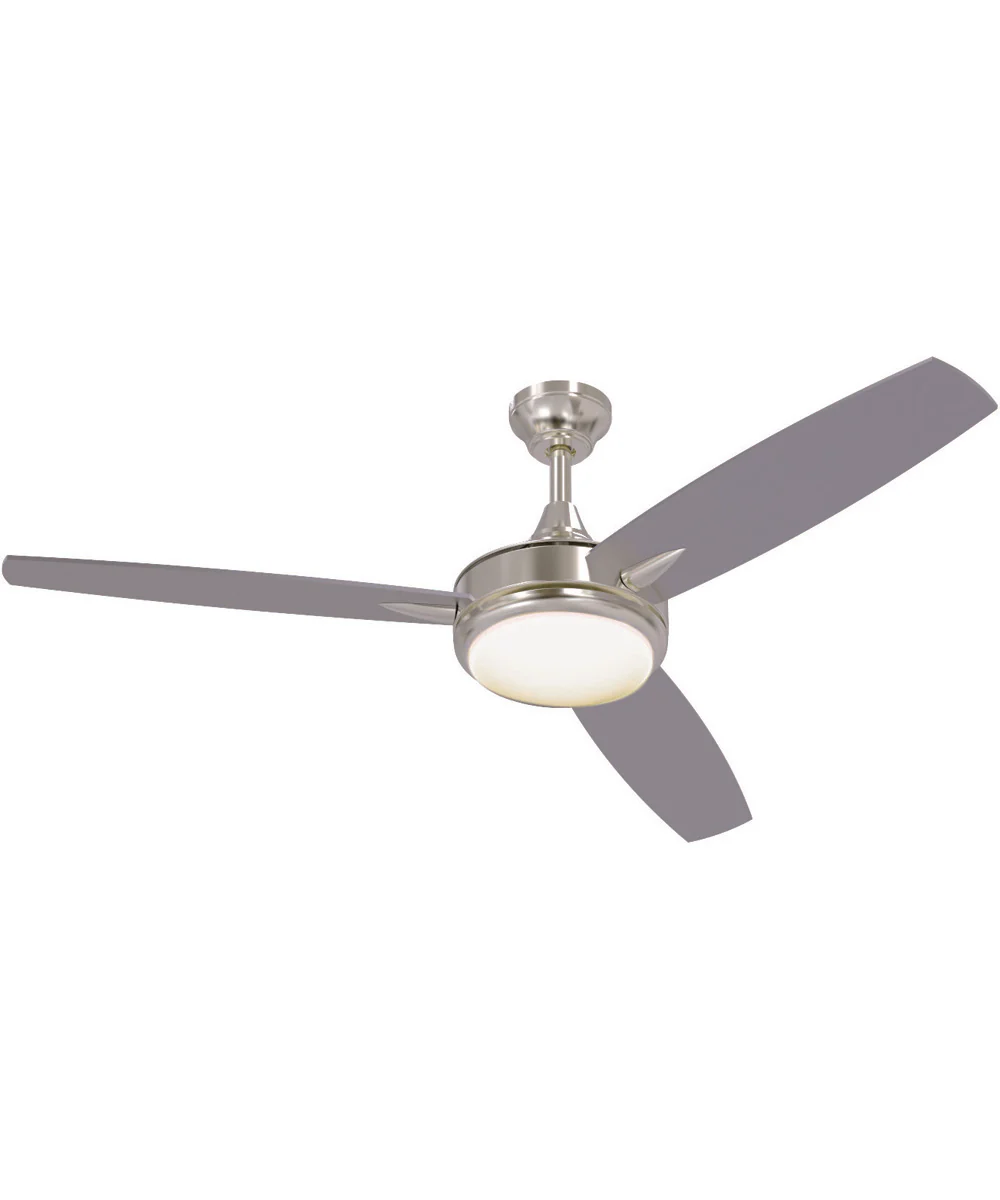 Targas 52" 1-Light Ceiling Fan (Blades Included) Brushed Polished Nickel
