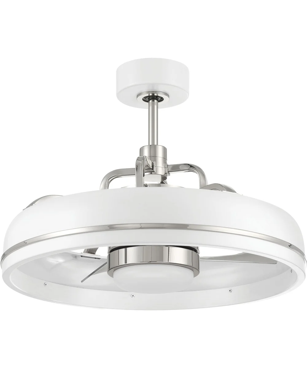 Taylor 24" 1-Light Ceiling Fan (Blades Included) White/Polished Nickel