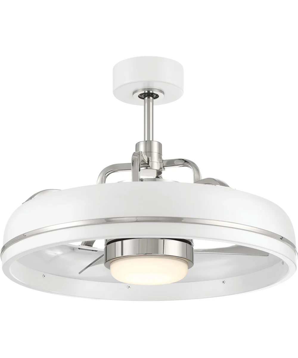 Taylor 24" 1-Light Ceiling Fan (Blades Included) White/Polished Nickel - Image 2