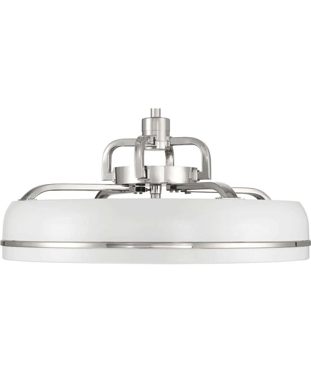 Taylor 24" 1-Light Ceiling Fan (Blades Included) White/Polished Nickel - Image 3