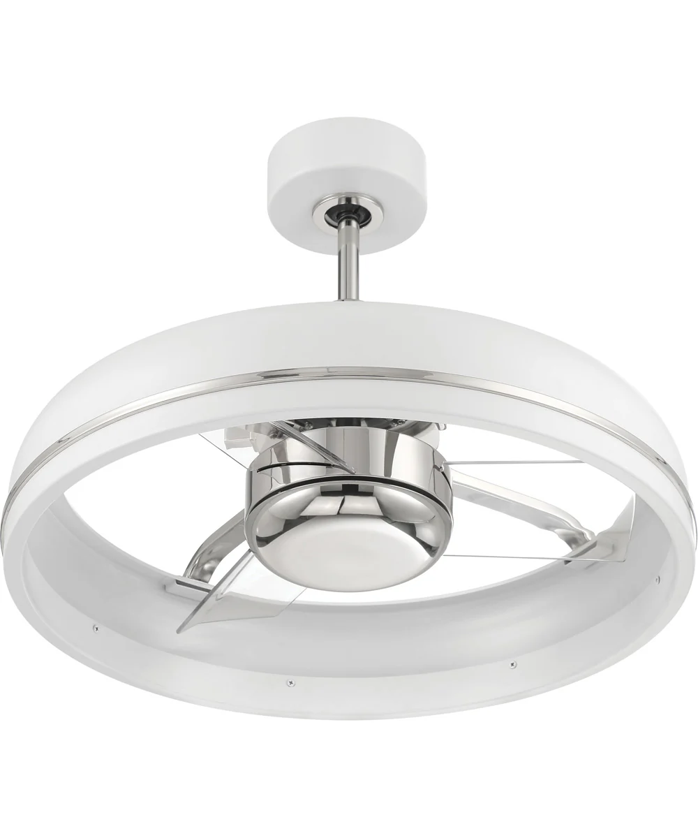 Taylor 24" 1-Light Ceiling Fan (Blades Included) White/Polished Nickel - Image 7