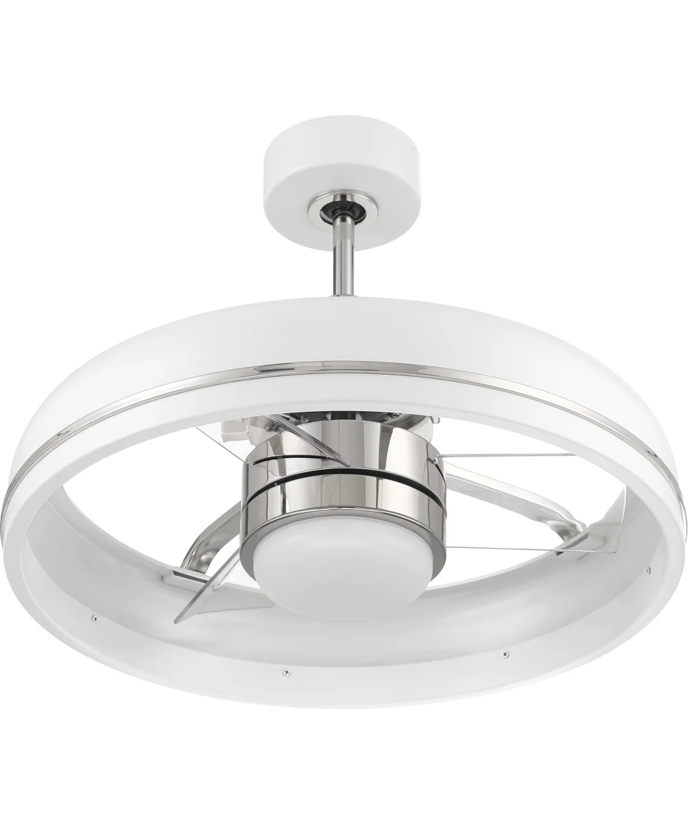 Taylor 24" 1-Light Ceiling Fan (Blades Included) White/Polished Nickel - Image 8