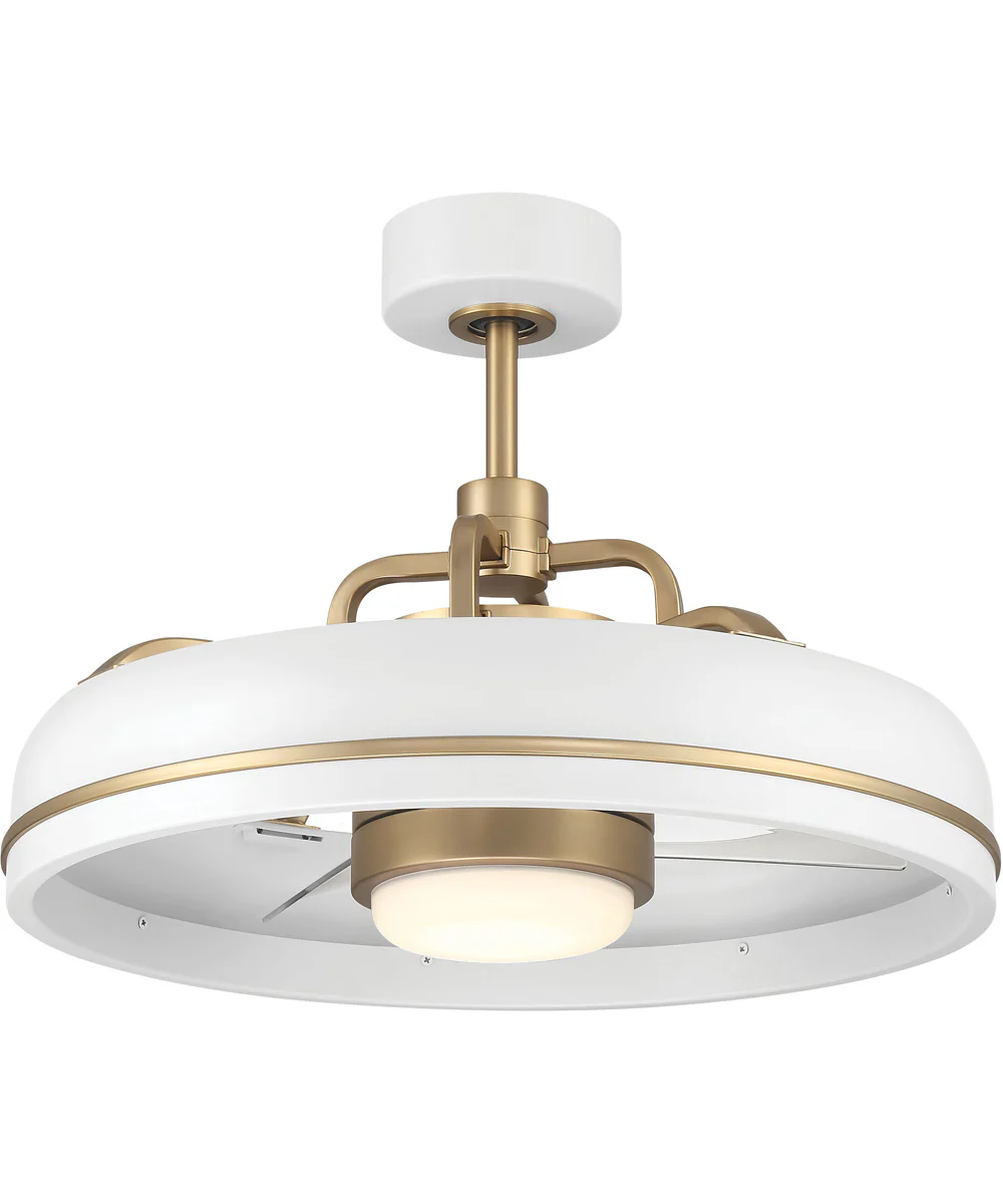 Taylor 24" 1-Light Ceiling Fan (Blades Included) White/Satin Brass - Image 2