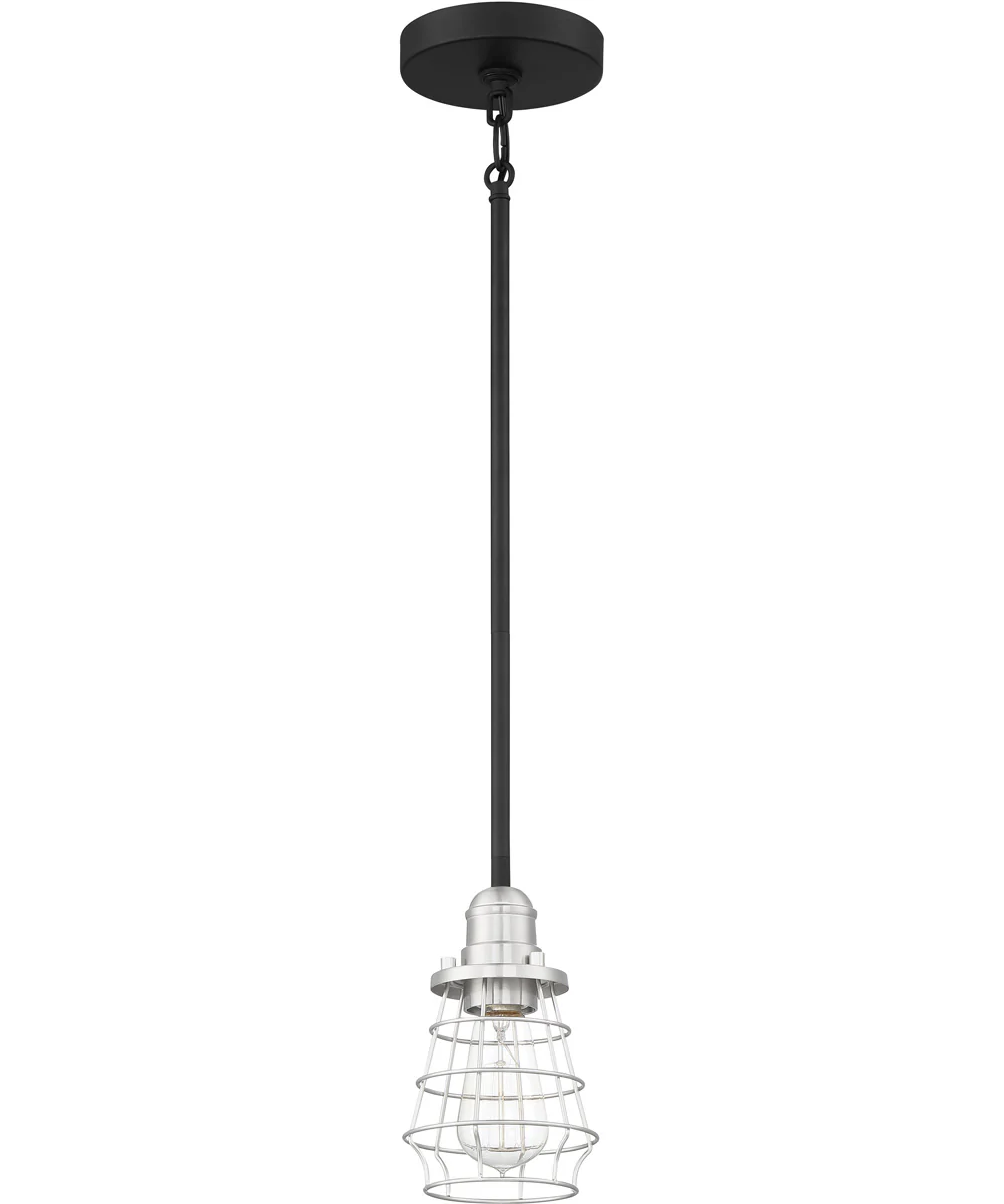 Thatcher 1-Light Mini Pendant Flat Black / Brushed Polished Nickel