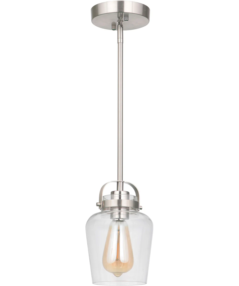 Trystan 1-Light Mini Pendant Brushed Polished Nickel