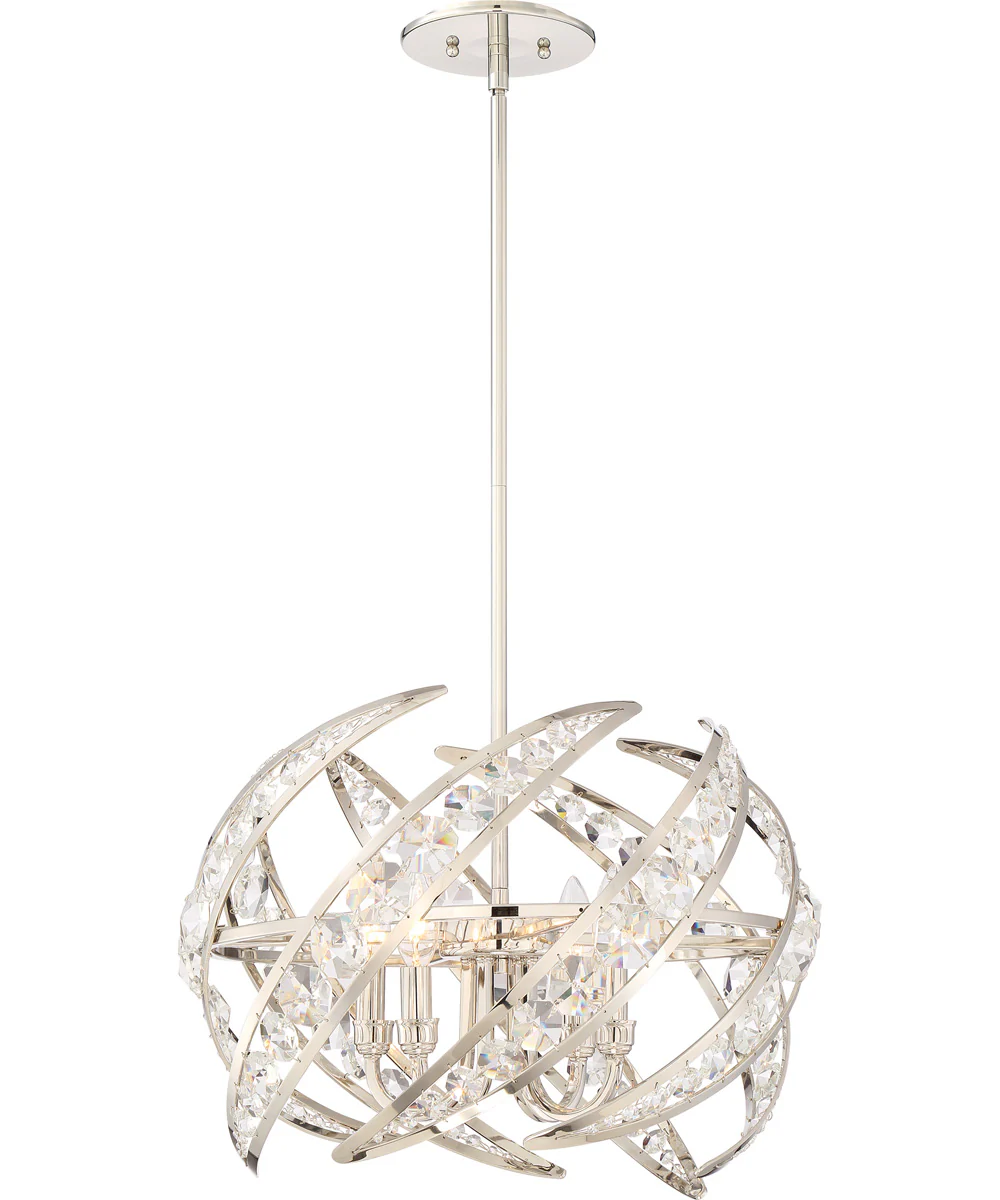 Crescent 4-light Pendant Polished Nickel - Image 2