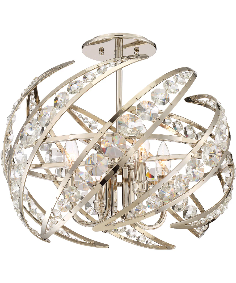 Crescent 4-light Semi Flush Mount Polished Nickel - Image 2