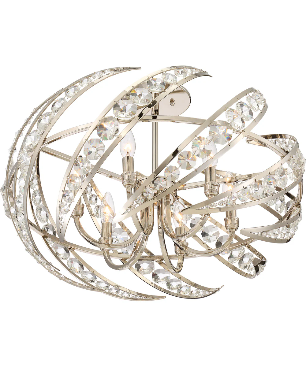 Crescent 6-light Semi Flush Mount Polished Nickel - Image 5