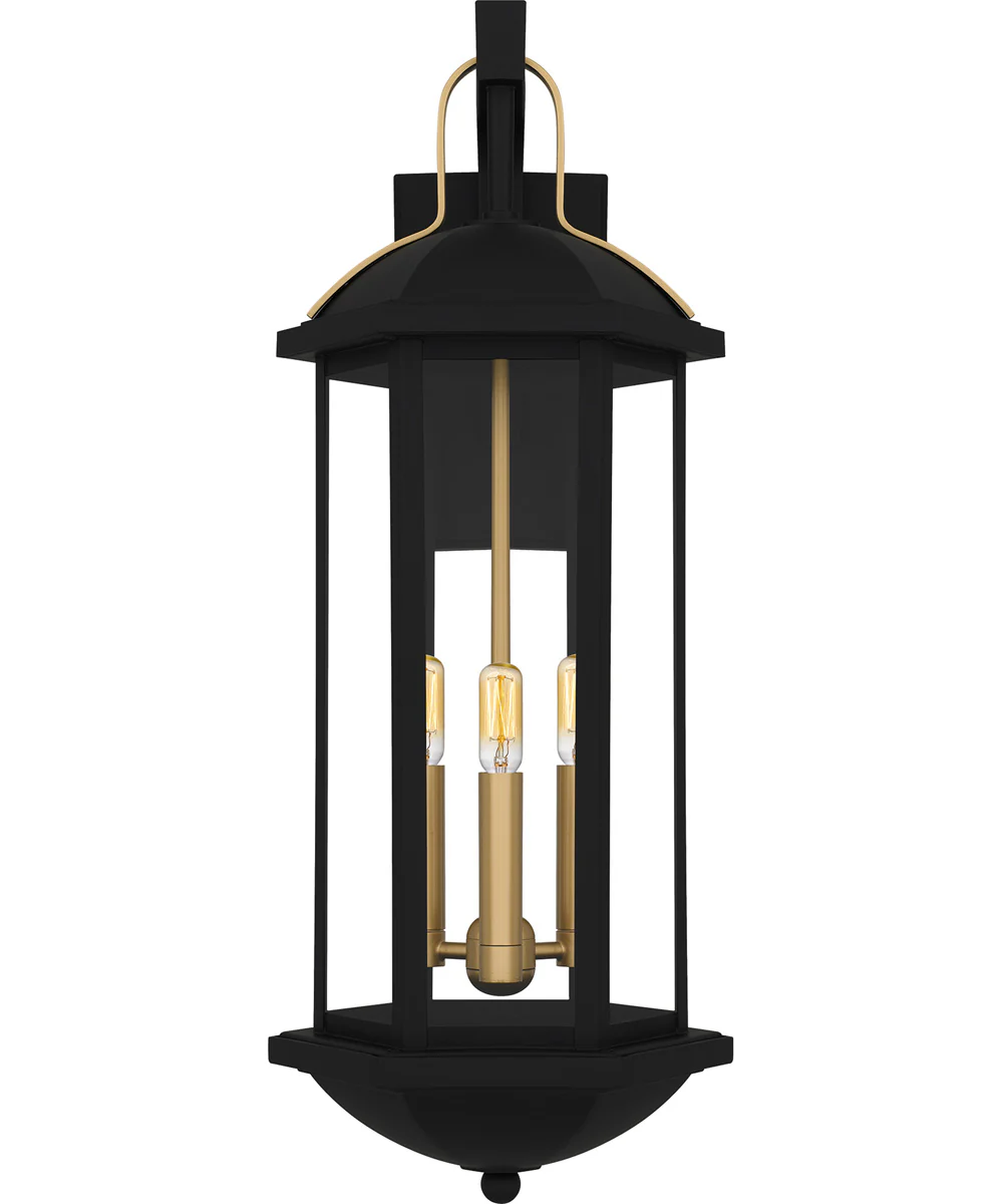 Crestfield Large 3-light Outdoor Wall Light  Coastal Armour Aluminum Matte Black - Image 3