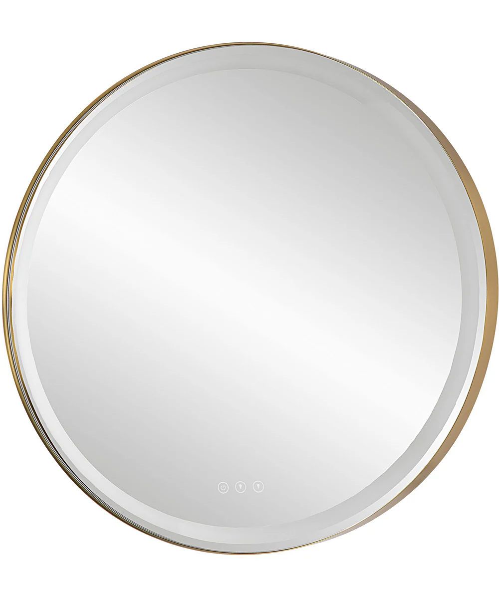Crofton Lighted Brass Round Mirror - Image 7