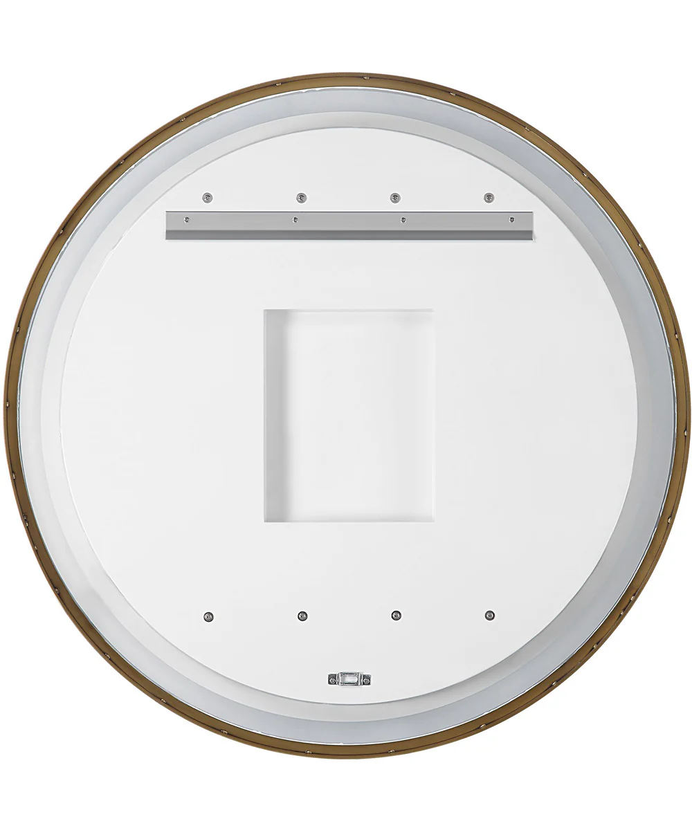 Crofton Lighted Brass Round Mirror - Image 9