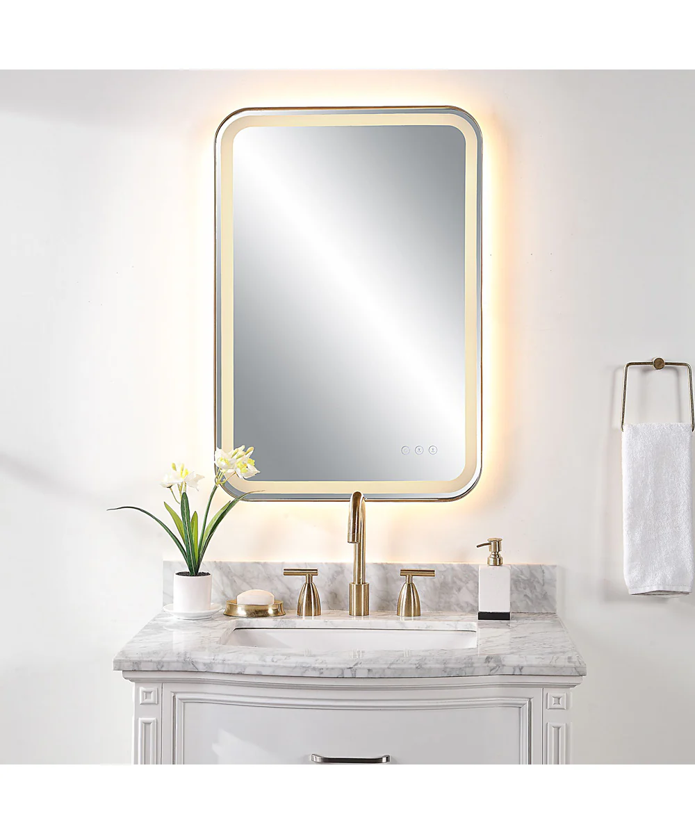 Crofton Lighted Brass Vanity Mirror - Image 2