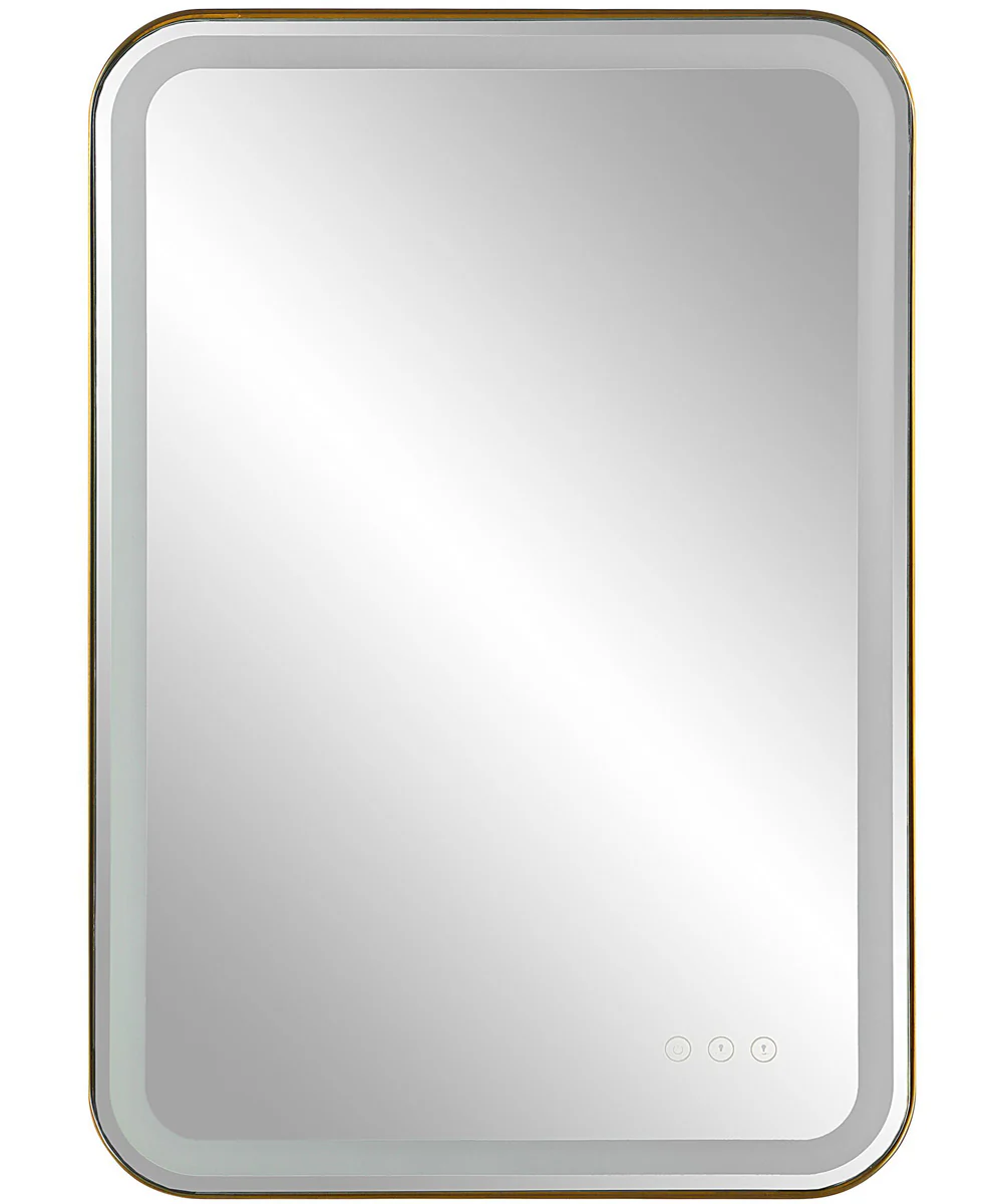 Crofton Lighted Brass Vanity Mirror - Image 5