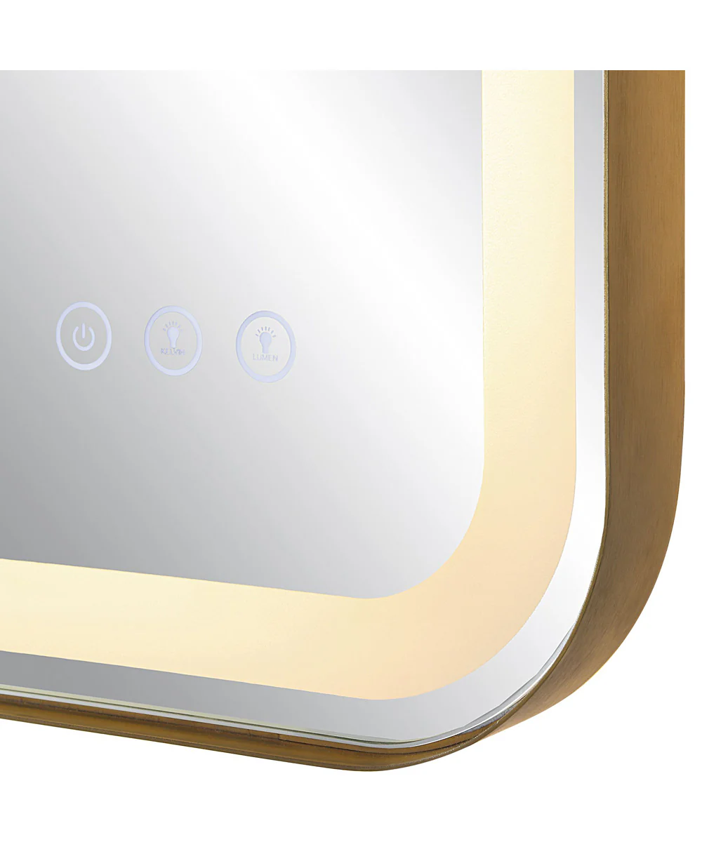 Crofton Lighted Brass Vanity Mirror - Image 8