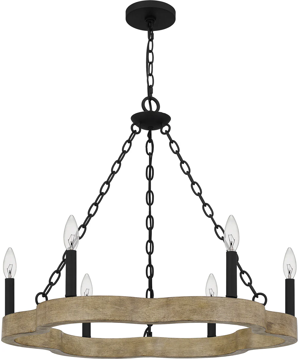 Croix 6-light Chandelier Matte Black - Image 3