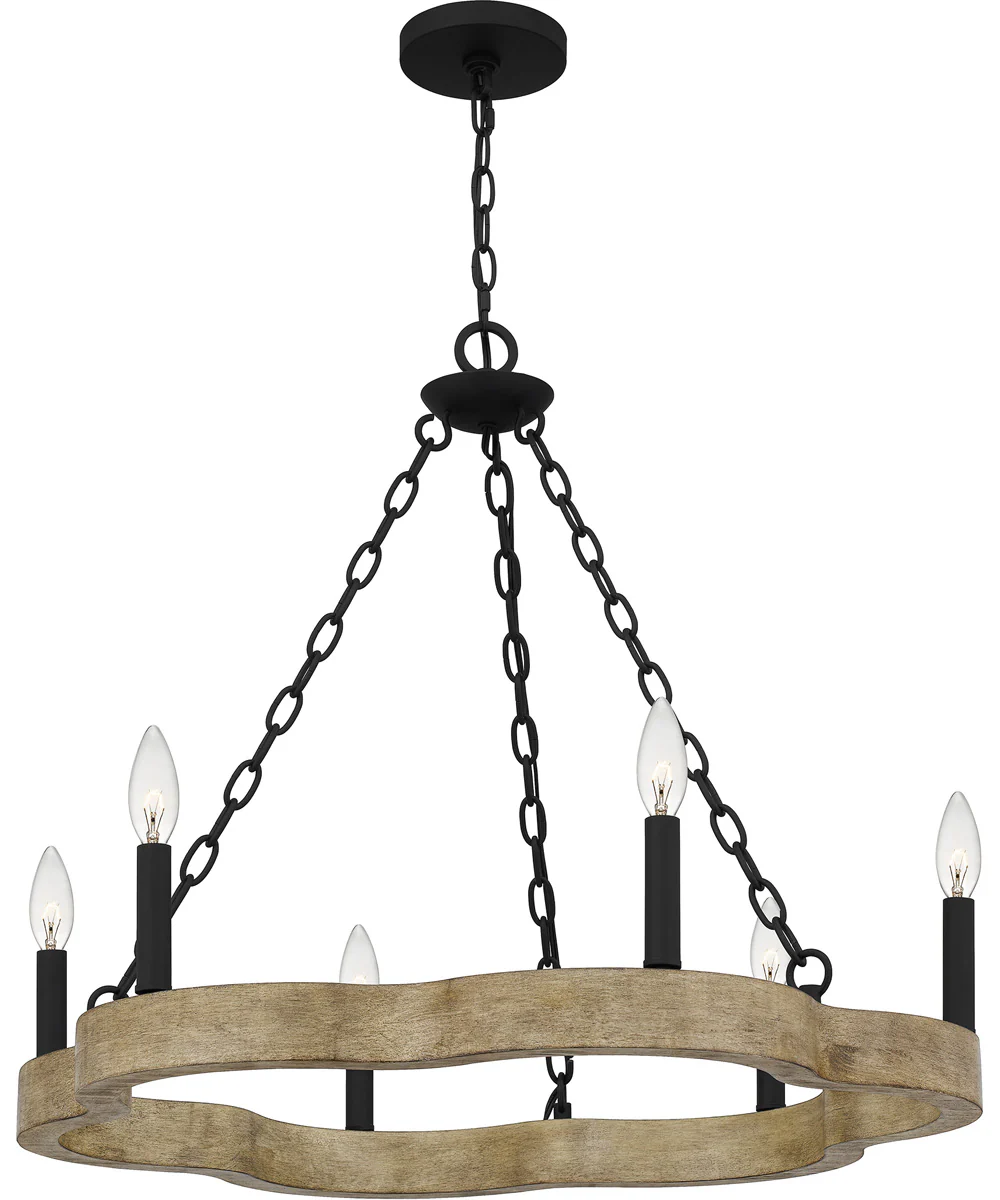 Croix 6-light Chandelier Matte Black - Image 4