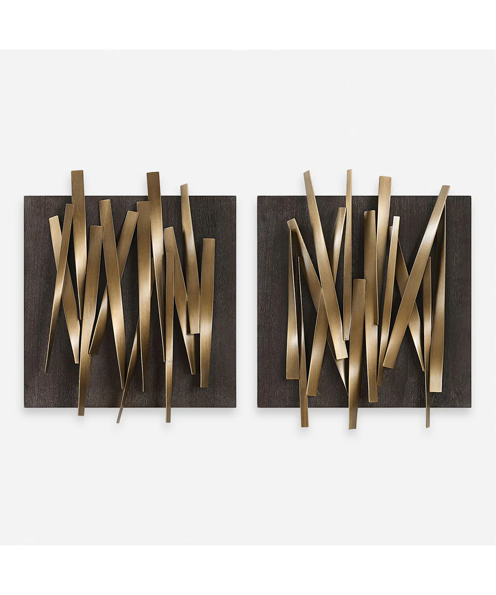 Crosshatch Metal Wall Decor Set of 2