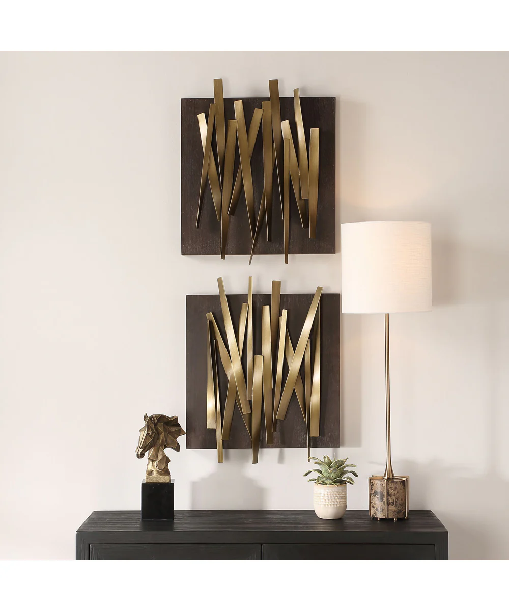Crosshatch Metal Wall Decor Set of 2 - Image 2