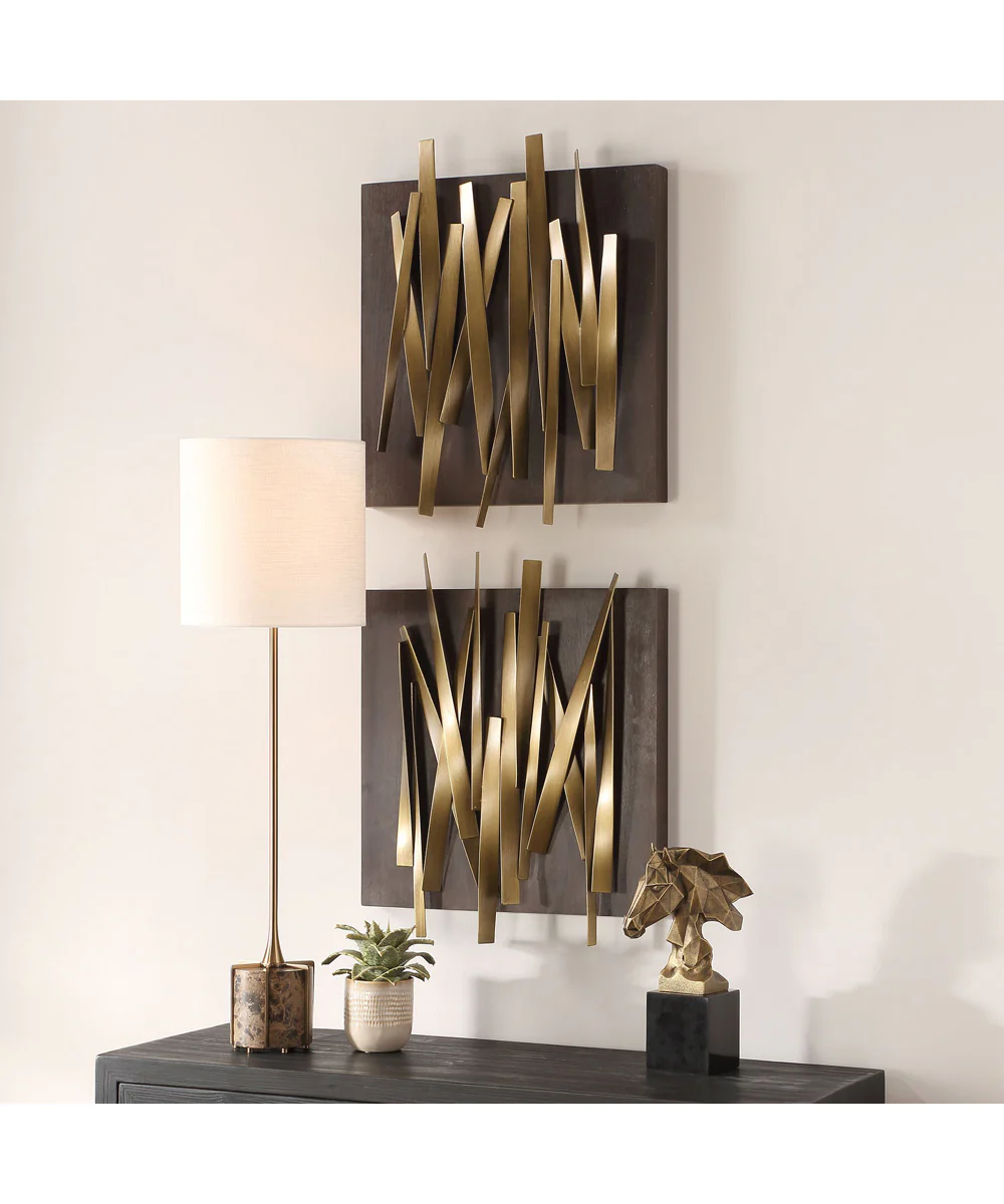 Crosshatch Metal Wall Decor Set of 2 - Image 3