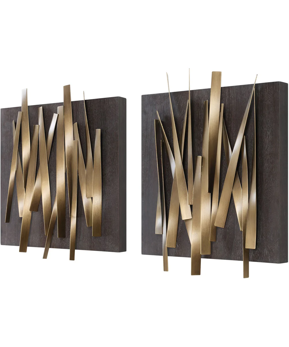 Crosshatch Metal Wall Decor Set of 2 - Image 4