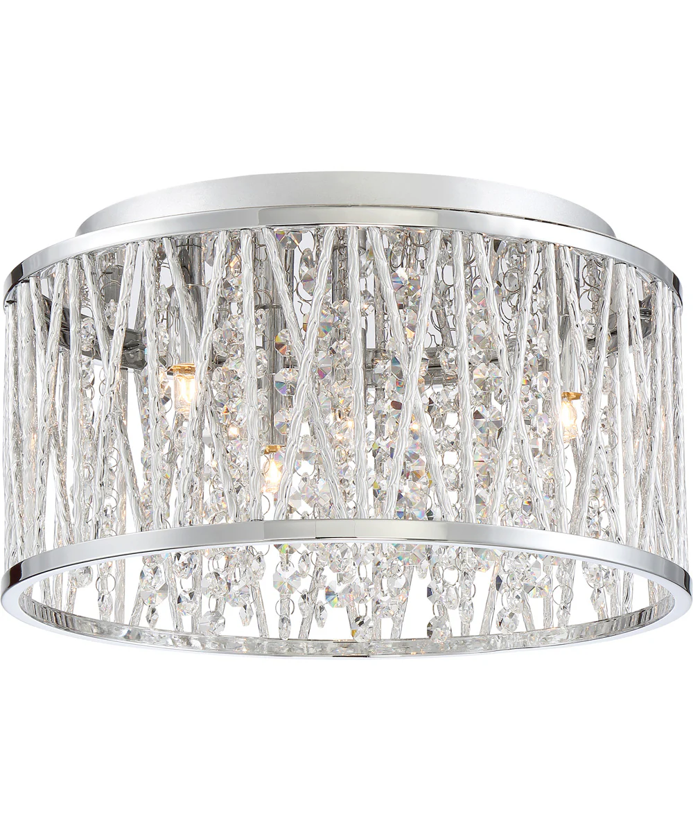 Crystal Cove Small 4-light Flush Mount Polished Chrome - Image 2