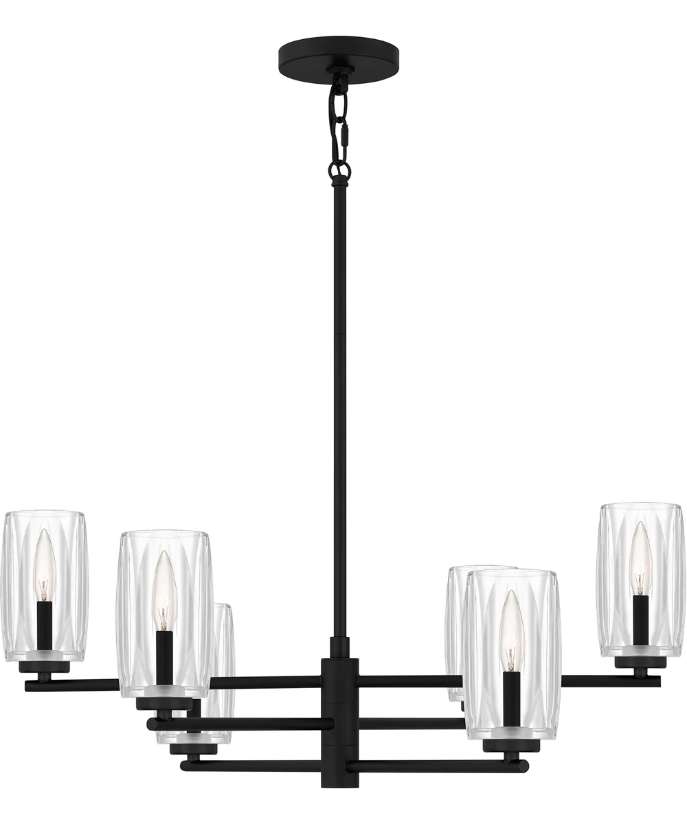 Cunningham 6-light Chandelier Matte Black - Image 3
