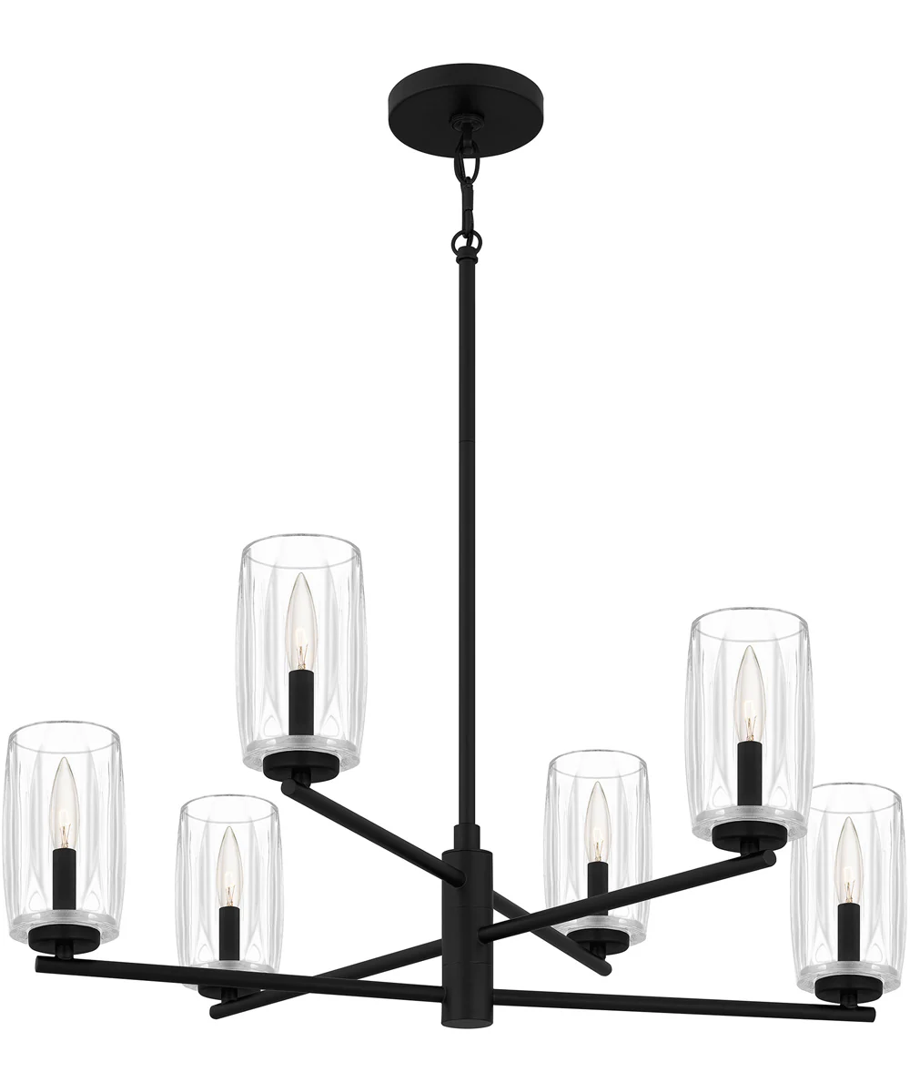 Cunningham 6-light Chandelier Matte Black - Image 4