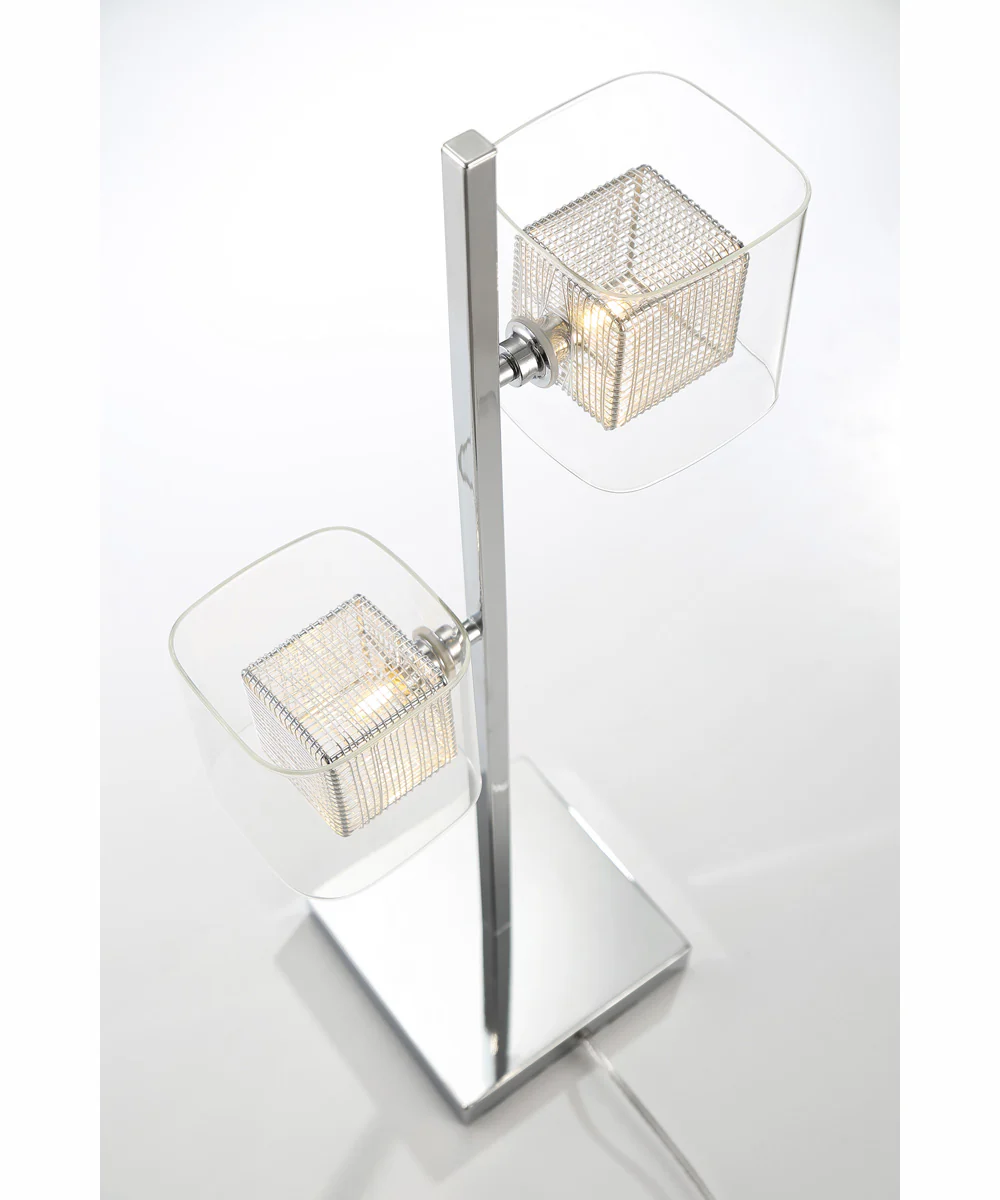 Dahl 2-Light Led 2-Light Table Lamp Chrome/Clear Glass Shade - Image 2
