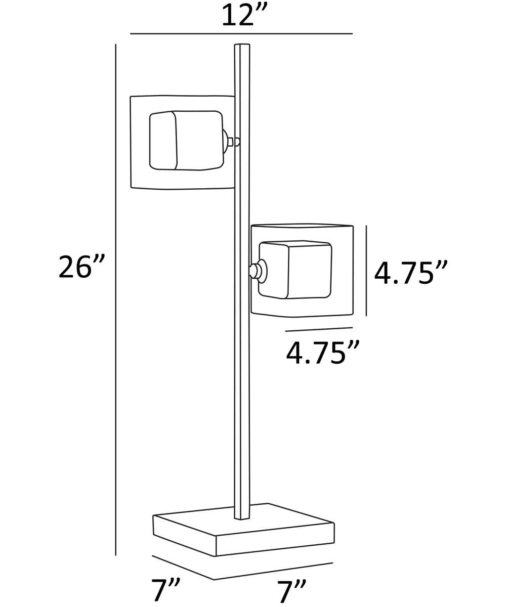 Dahl 2-Light Led 2-Light Table Lamp Chrome/Clear Glass Shade - Image 4