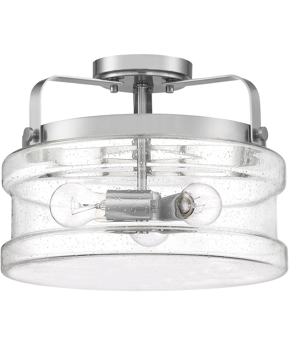 Danbury 3-light Semi Flush Mount Brushed Nickel - Image 3