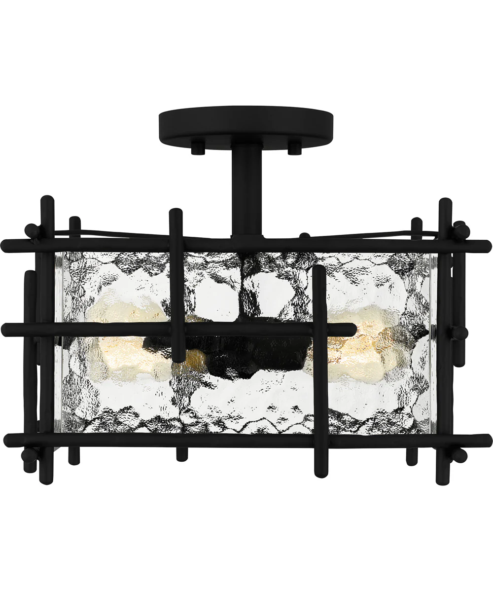 Daphne Medium 2-light Semi Flush Mount Matte Black - Image 3