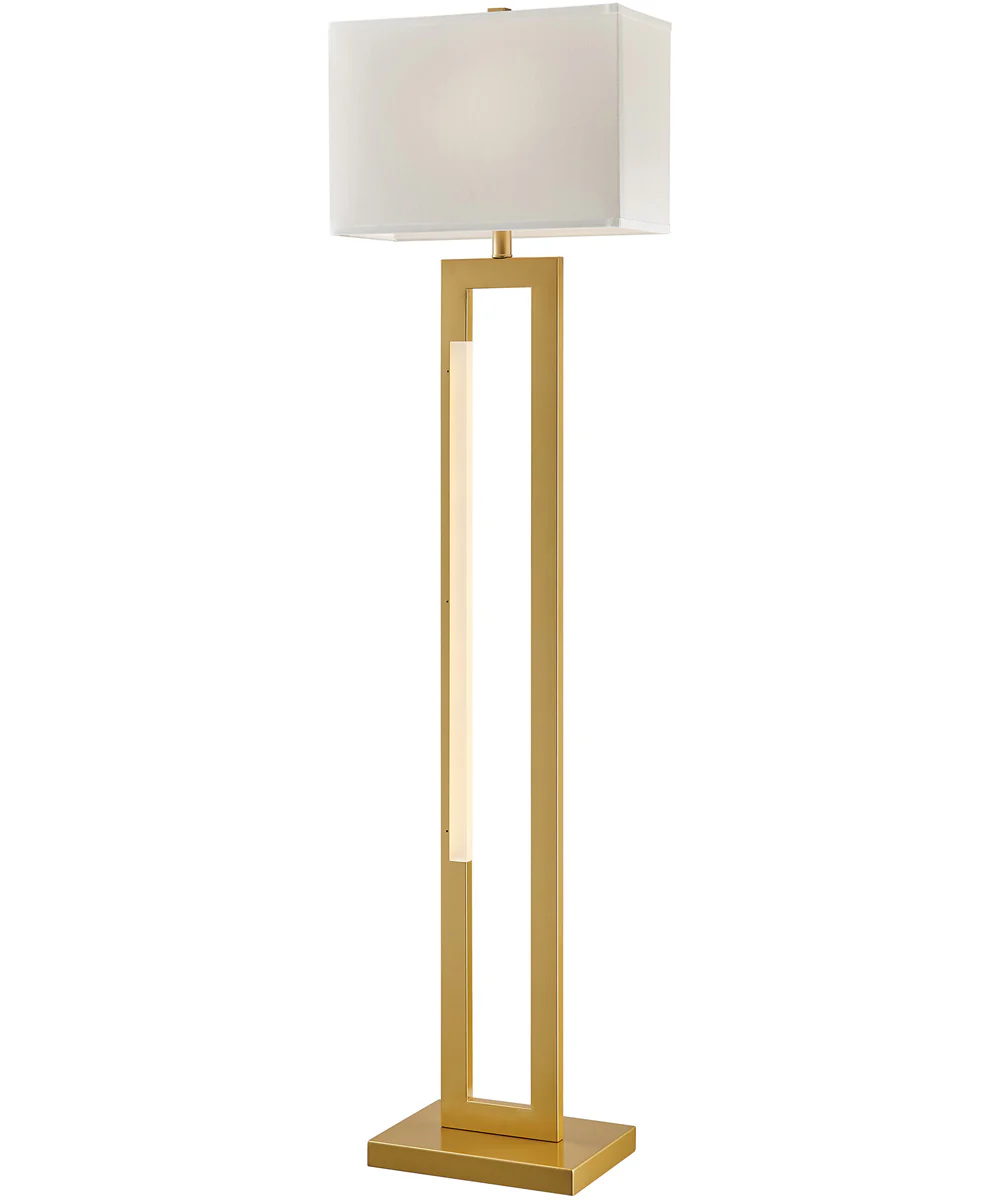 Darrello 2-Light Floor Lamp W/Led Night Soft Gold/White Shade