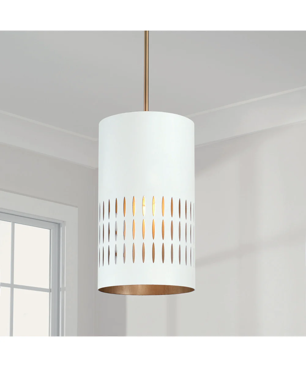 Dash 1-Light Pendant Aged Brass and White - Image 2