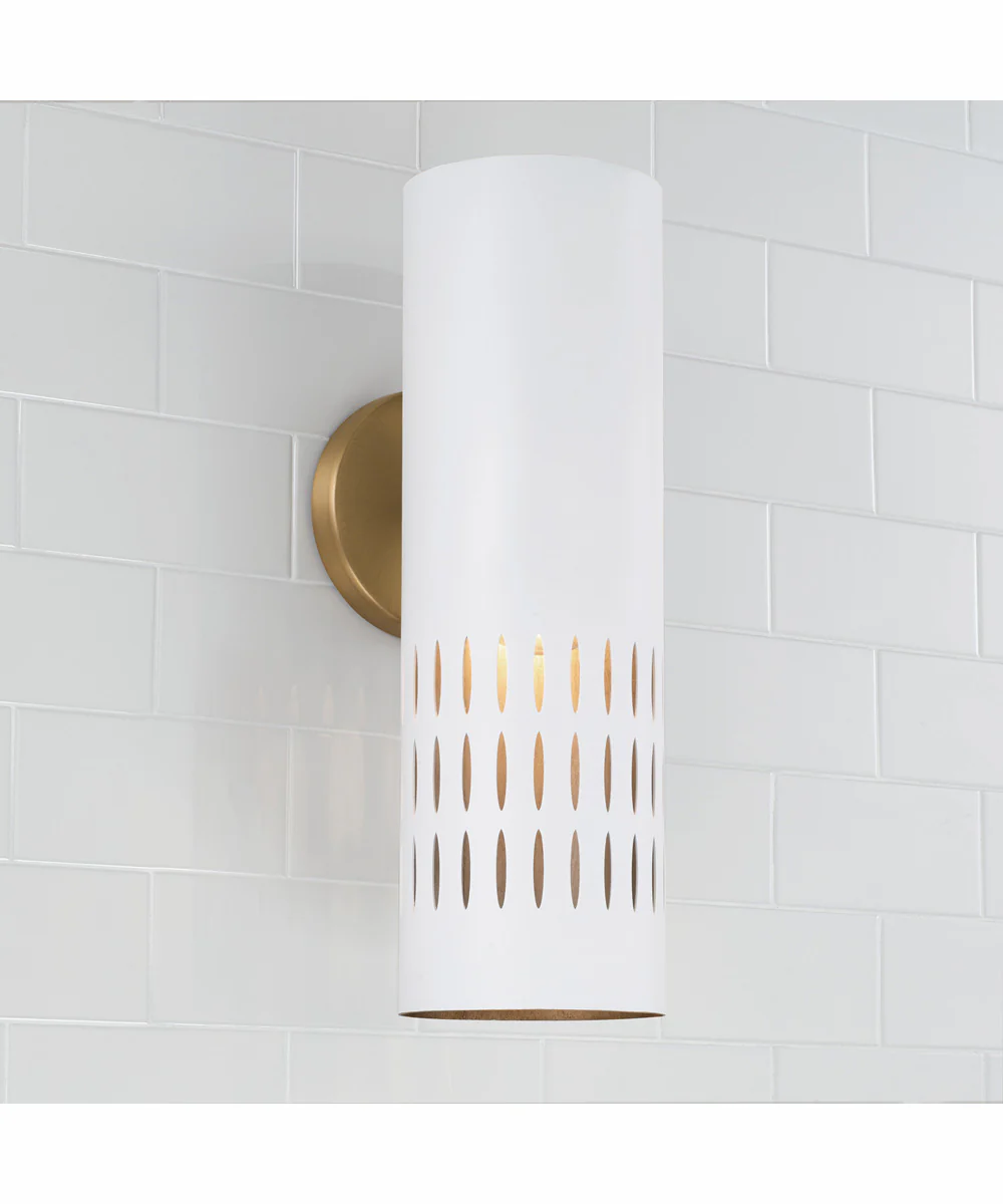 Dash 1-Light Sconce Aged Brass and White - Image 2