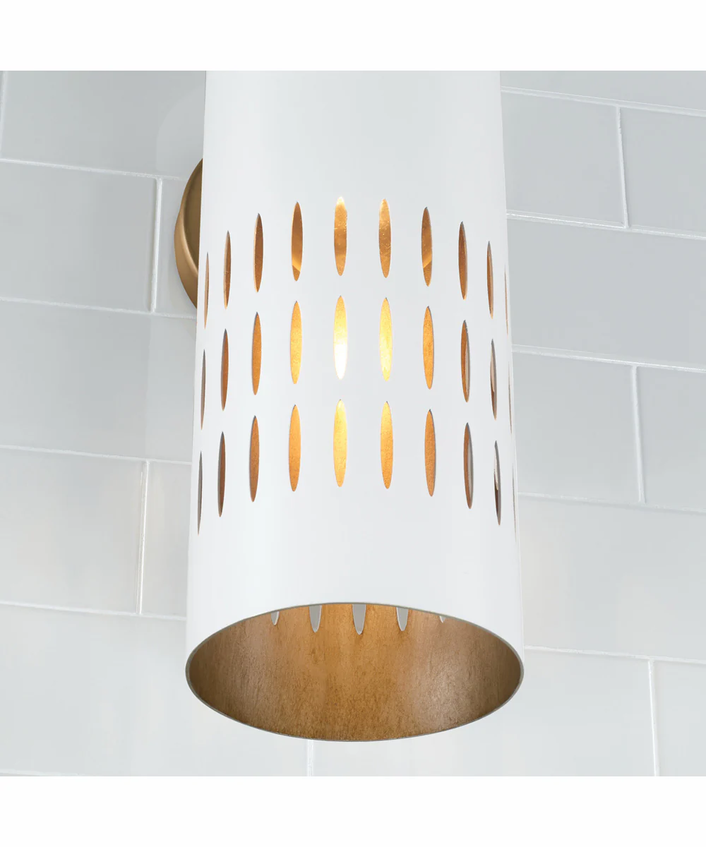 Dash 1-Light Sconce Aged Brass and White - Image 3