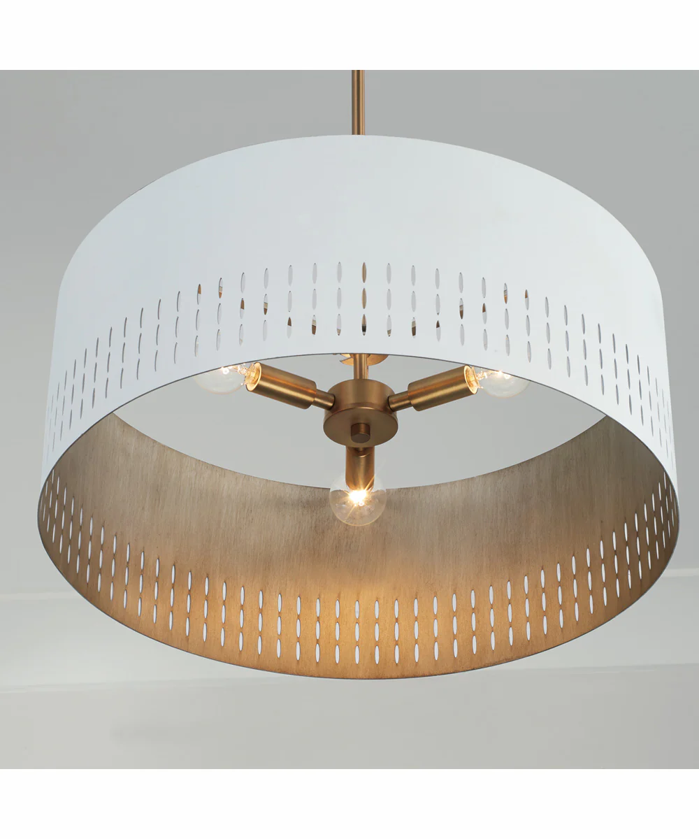 Dash 3-Light Pendant Aged Brass and White - Image 3