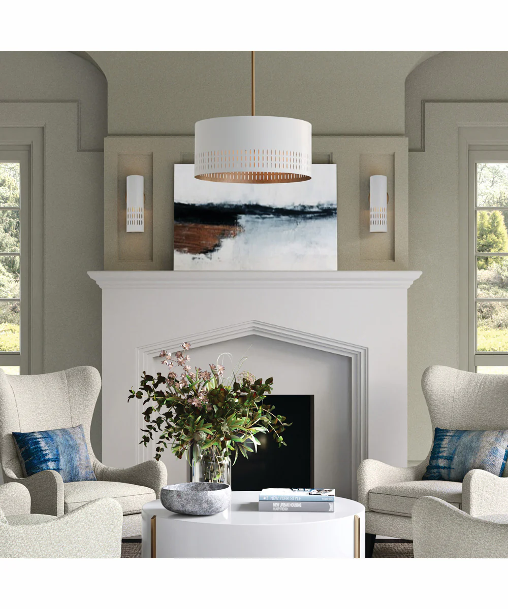 Dash 3-Light Pendant Aged Brass and White - Image 6