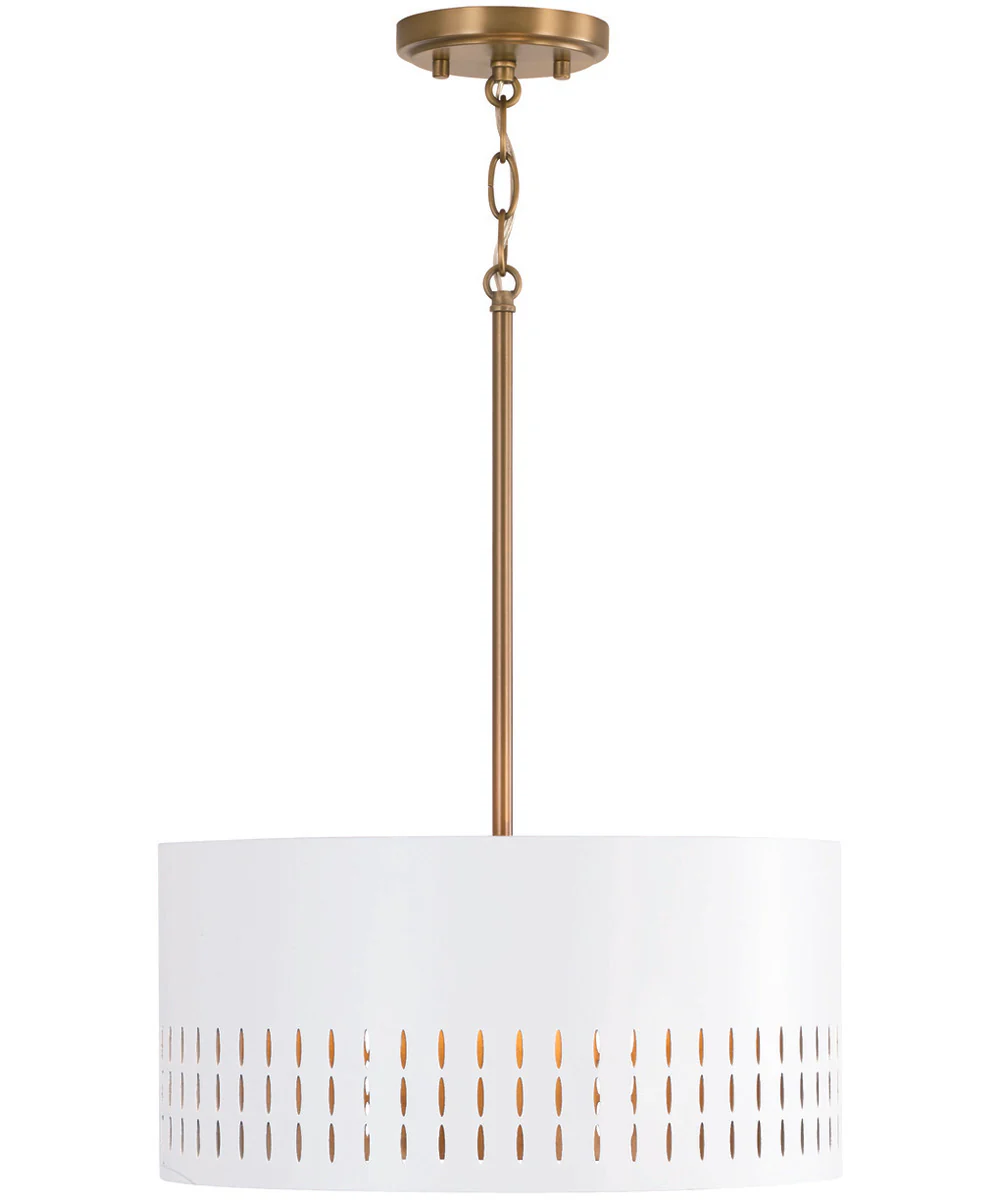 Dash 3-Light Semi-Flush Aged Brass and White - Image 4