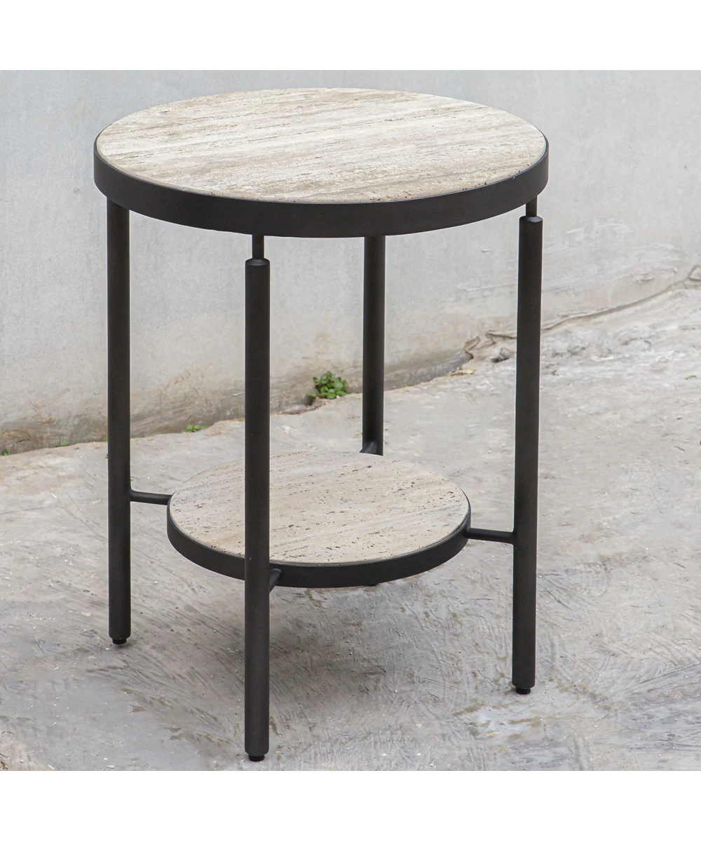 Dauntless Travertine Side Table - Image 2
