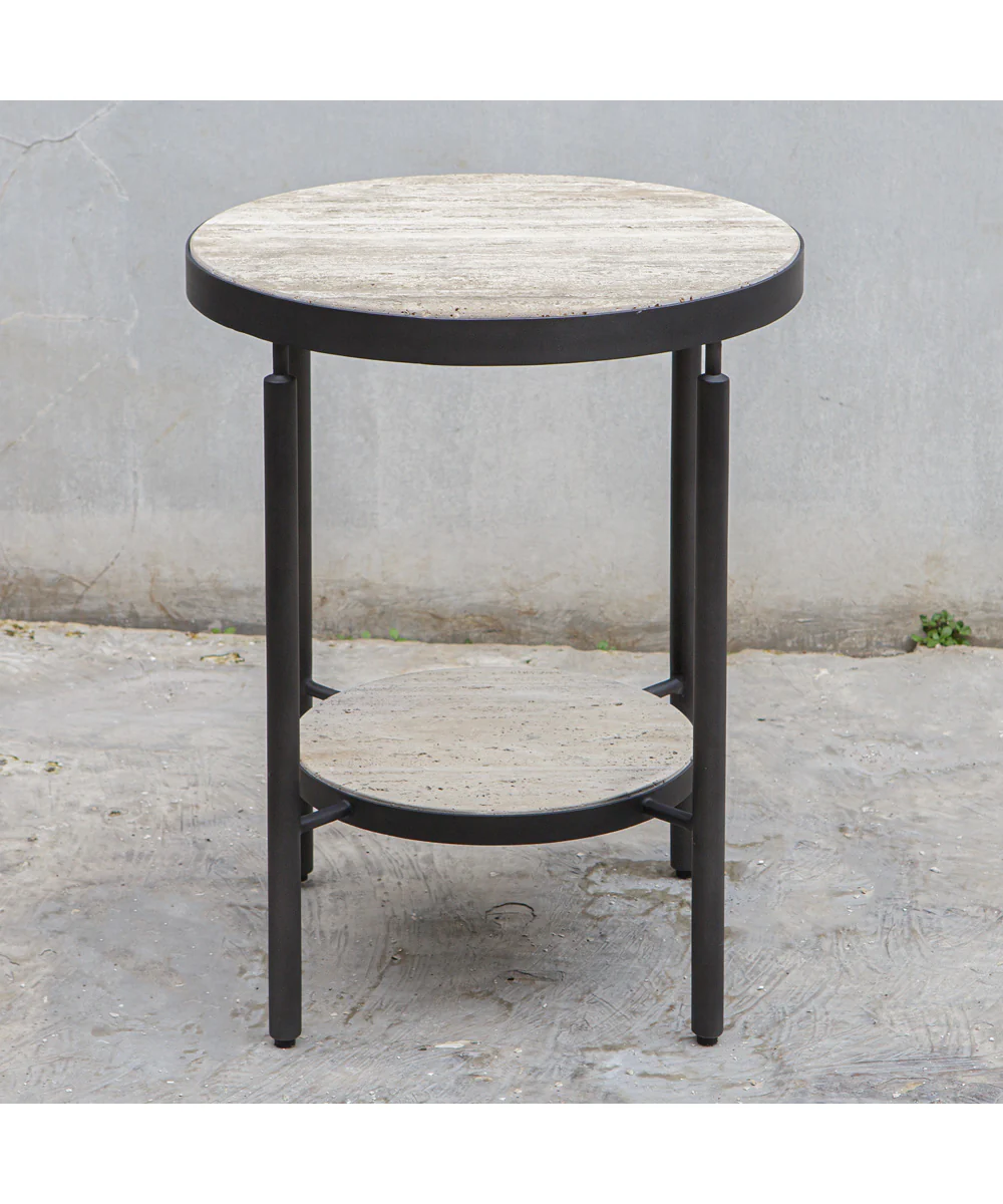 Dauntless Travertine Side Table - Image 3